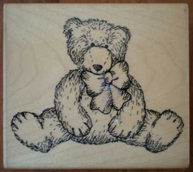 Rubber Stamp Teddy Bear TRL Design Q239 Wood Mounted Unused