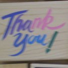 Rubber Stamp Big Thank You Posh Presents Z-066-G Stampede Wood Mounted