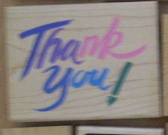 Rubber Stamp Big Thank You Posh Presents Z-066-G Stampede Wood Mounted