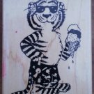 Rubber Stamp Suzy Zoo Beach Tiger A138E Mounted Rubber Stampede