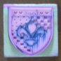 Rubber Stamp Fleur De Lis Love Shield CAKE brand Wood Mounted
