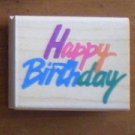 Posh Impressions Happy Birthday Rubber Stamp Z-065-E