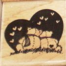 Stampendous Rubber Stamp The Bear End C19 1989 hearts
