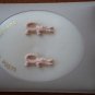 Crocodile Earrings Alligator Plastic Pink Girls Surgical Steel Post NOS Vintage