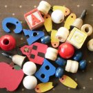 Wood Beads Jewelry Making Kids ABC Apple Teacher