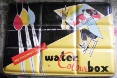 Water Colour Box Vintage England Page London Tin