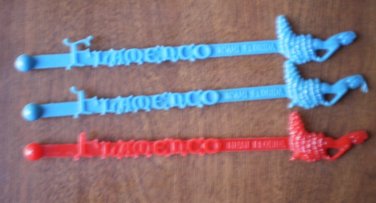 Flamenco Swizzle Sticks Miami Florida Dancing Lady Lot 3 AS IS