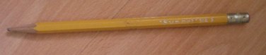 Vintage Pencil Sunset No 2 Hex Metal Ferrule Yellow