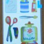 Amscan Stickers Kids Crafts Glue Paint Scissors 1 sheet NIP 15633 Acid Free
