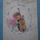 Vintage Birthday Card Russ Craft Cooper Angel Cello Baby