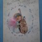Vintage Birthday Card Russ Craft Cooper Angel Cello Baby
