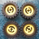 Lego Technic Tires Wheels Yellow Black 2346 Lot 4