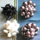 Single Craft Vintage Cluster Bead Earrings Japan Junk Lot