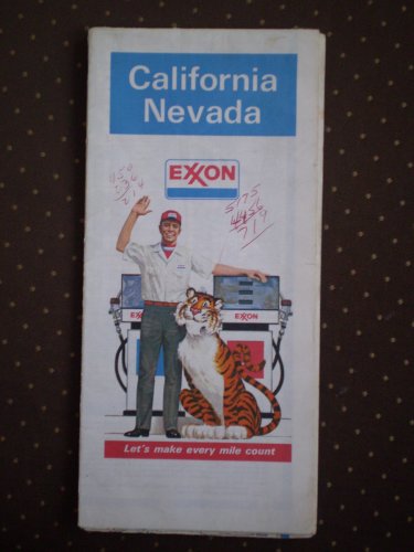 California Nevada Exxon Road Map 1978 Vintage