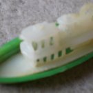 Ship Charm Boat Ferry Cracker Jack Black Plastic Vintage HK