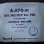 Amerock A 870 AE Gov Winthrop Bail Pull 3in Antique English