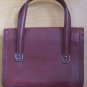 Vintage Leather Bag Burgundy Maroon Handbag Purse