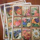 Hallmark Stickers Flower Seed Packets 4 sheets Loose Unused