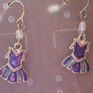 Cheerleader Earrings Dress Purple Icon Collection Dangling Leotard