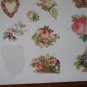 Vintage Stickers Victorian Bouquet Flowers Butterfly Heart 24pc
