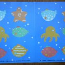 Oceans of Fun Stickers Fish Starfish Octopus 1990 Current 14829-0 12 stickers