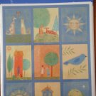 Hallmark Stickers Folk Art Whimsical Cats Dogs Trees 4 sheets NIP Acid Free