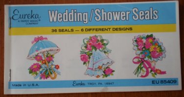 Wedding Shower Seals Stickers Eureka Paper Magic Company Vintage EU 85409