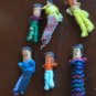 Worry Dolls Miniature Handmade Guatemala 6/Basket Vintage