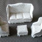 Sofa Chairs Ottoman Lot Dollhouse Miniature Doll Furniture