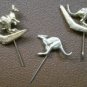 Kangaroo Pin Stick Lot 3 Gold Tone Boomerang vintage