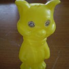 Yellow Plastic Cat Moving Eyes Vintage Hong Kong Figurine