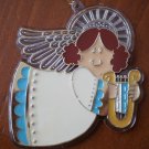Hallmark 1981 Acrylic Ornament Angel with Lyre Harp Cherub Christmas Trimmer