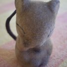 Small Flocked Mouse Critter Eyes Closed Animal Asleep Figure 1.75"
