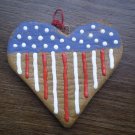 Red white and blue heart ornament LCC American Cookie