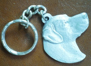 Vintage Keychain Rawcliffe Pewter Labrador Retriever Dog '82