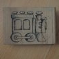 Rubber Stamp Train Engine Wood Mounted