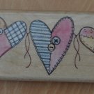 Heart Strings Rubber Stampede A2127E Wood Mounted