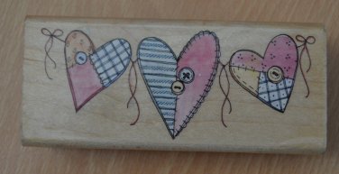 Heart Strings Rubber Stampede A2127E Wood Mounted