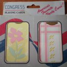 Congress Playing Cards Vintage Flower Lines Plastic Coated 2 decks NOS Floral