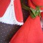 Victorian Dolls Japan Felt Christmas Vintage Carolers Red Decor