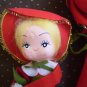 Victorian Dolls Japan Felt Christmas Vintage Carolers Red Decor