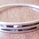 Sterling Silver Bracelet Bangle Inlaid Shell Abalone Mexico