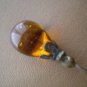 Amber Glass Hat Stick Pin Vintage Hatpin