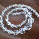 Necklace Glass Faceted Graduated Bead Clear Vintage