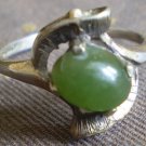 Sterling Silver Jade Ring Vintage Green 6 3/4 VH