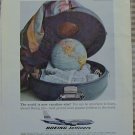 Boeing Jetliners Vacation Size Vintage Ad 1963 Globe Suitcase