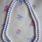 Faux Pearl Necklace Graduated Double Strand Japan Vintage