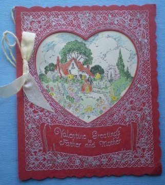 Vintage Valentine Card Rust Craft Boston Mother Father