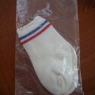 American Girl White Socks Red Blue Stripes for Doll