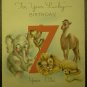 Vintage Card 7th Birthday Golden Bell Noah's Animals Ark